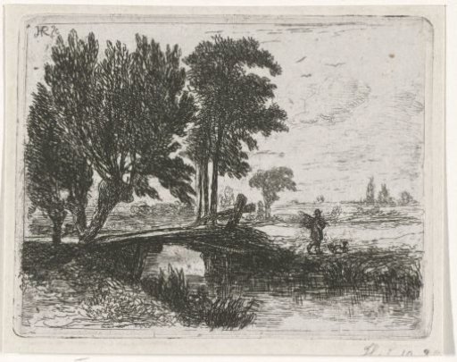Fisherman in a landscape