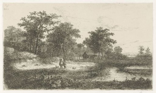 Two Hunters by a Pond