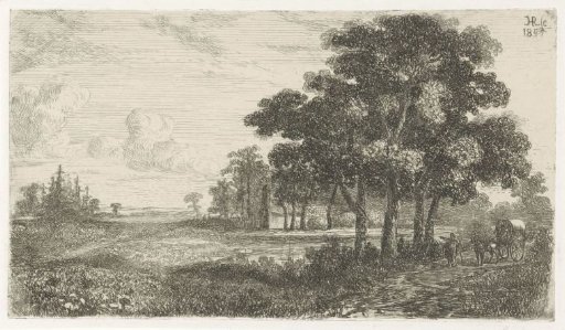Wooded Landscape with a Covered Wagon