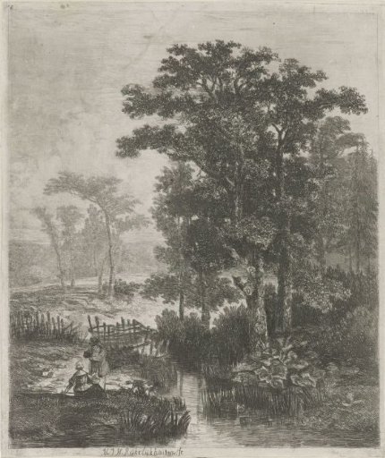 Man and woman by a stream