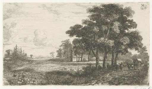 Wooded Landscape with a Covered Wagon