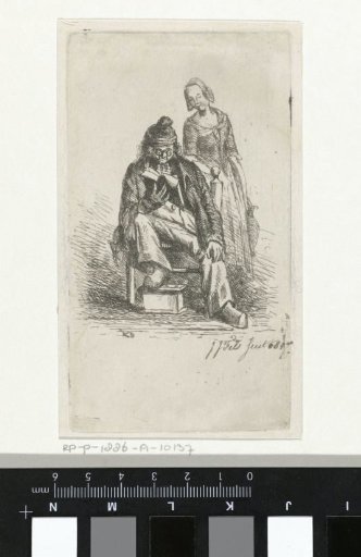 Woman beside a man reading