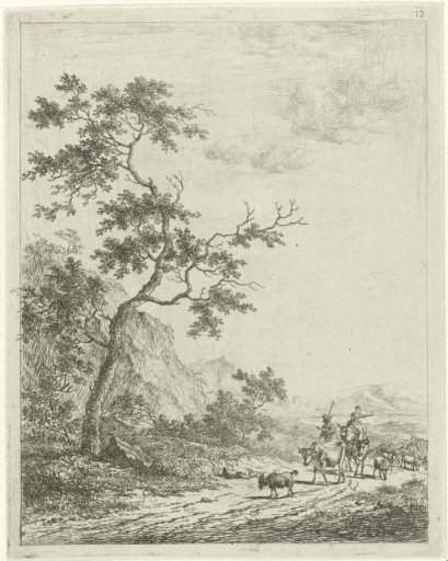 Mountainous Landscape with Shepherd, Shepherdess and Cattle