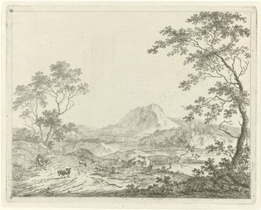 Mountainous Landscape with Resting Shepherd