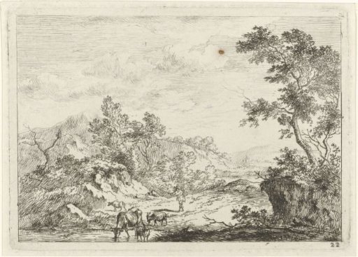 Landscape with Shepherd and Cattle by a Stream