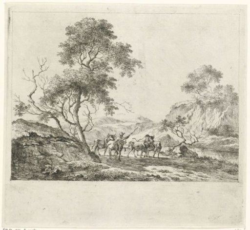 Mountainous landscape with cows