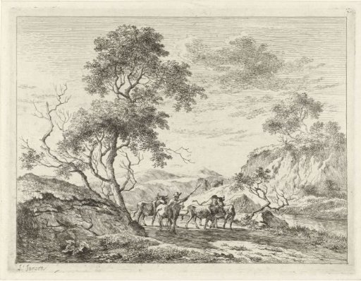 Mountainous landscape with cows