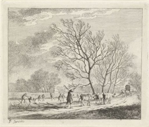 Winter Landscape with Cows and Skaters