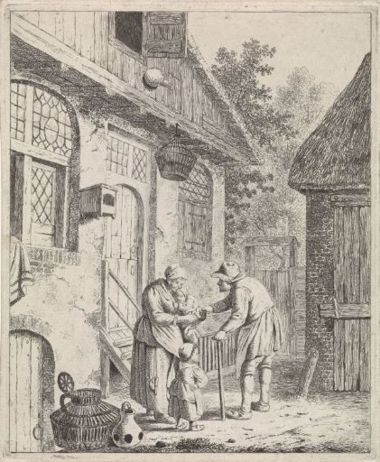 Courtyard with peasants