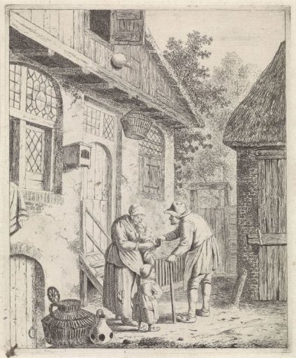 Courtyard with peasants