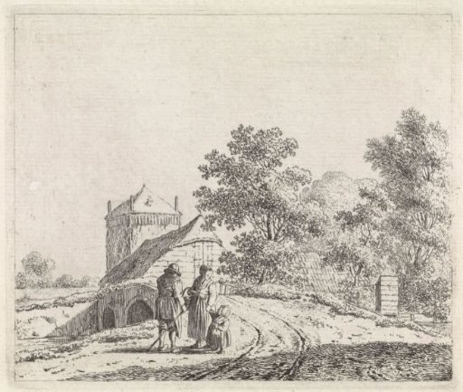 Landscape with stone bridge