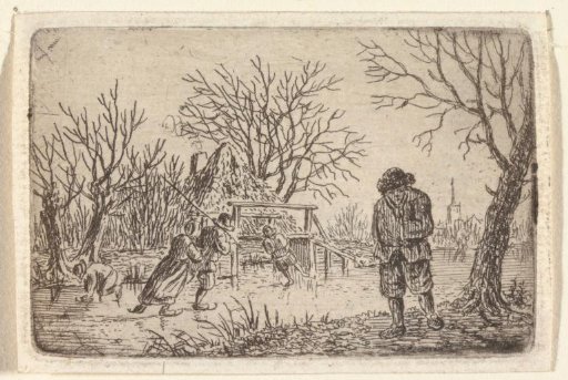 Winter landscape with figures