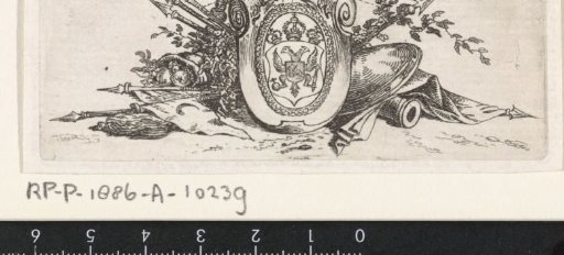 Cartouche with coat of arms of Russia