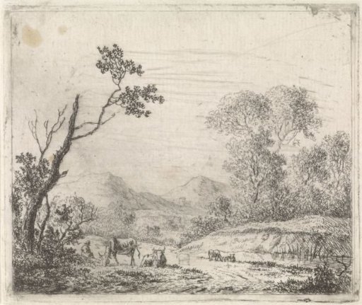 Mountainous landscape with grazing cattle