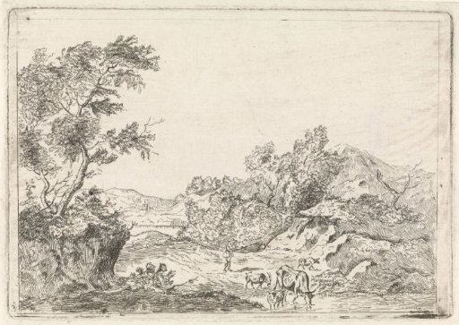 Mountainous landscape with cattle