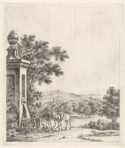 Landscape with fountain