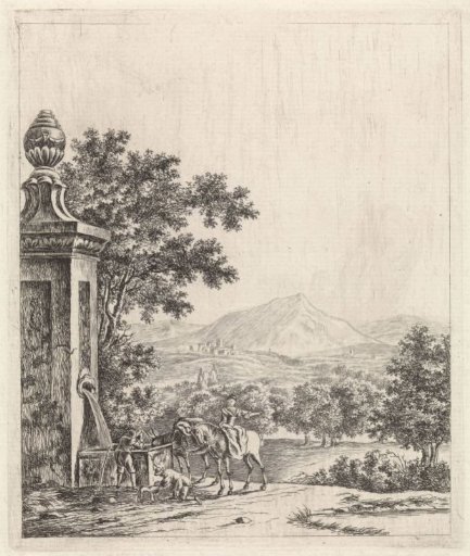 Landscape with fountain