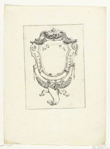 Cartouche with garlands of leaves