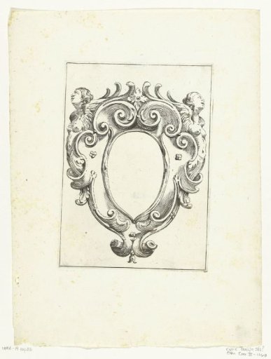 Cartouche with two winged women