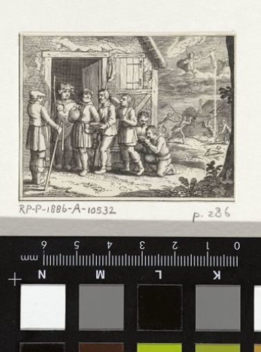 Bacchus with wine among peasants