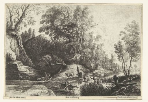 Horses and cows at a watering place