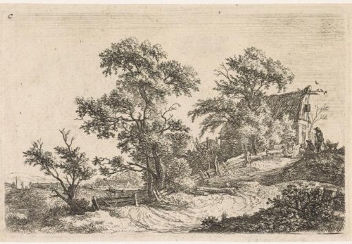 House on a path on a hill