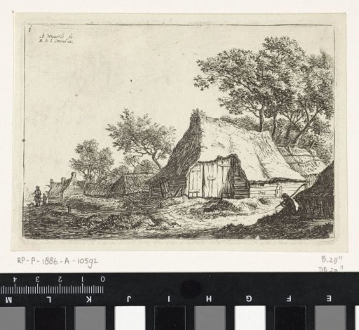 View of a Village with Pedestrians