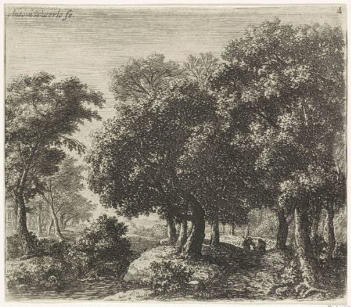 Two figures on a forest path