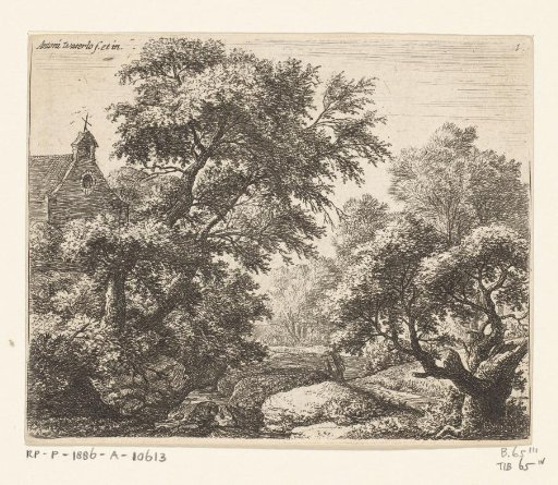 Peddler on a forest path