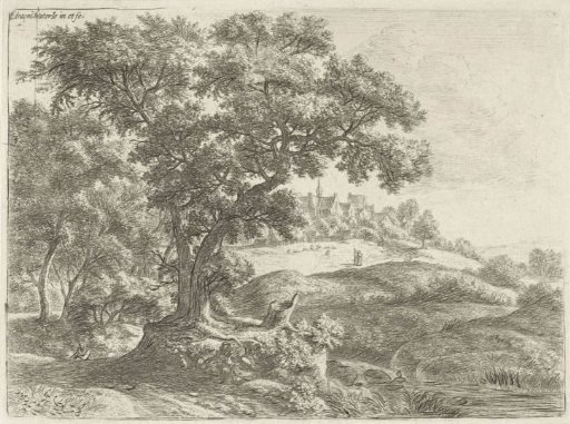 Village on the edge of the woods