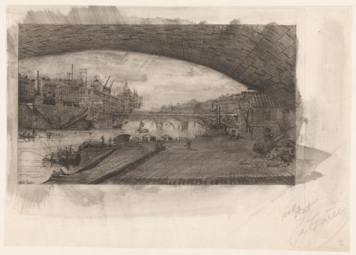 View of the Pont d'Arcole in Paris