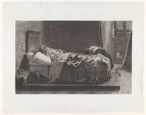 Young woman on her deathbed