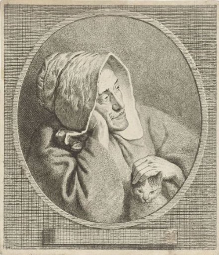 Old woman with a cat