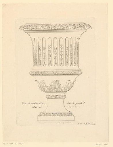 Ornamental vase with leaf motifs