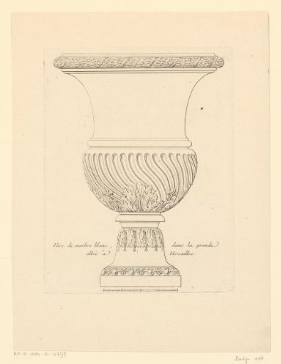 Ornamental vase with leaf motifs