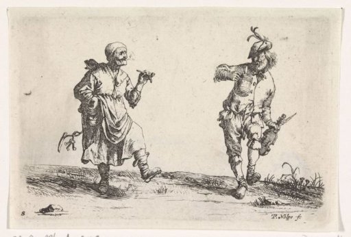 Dancing peasant man and woman