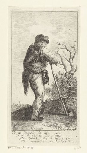 Man leaning on a staff