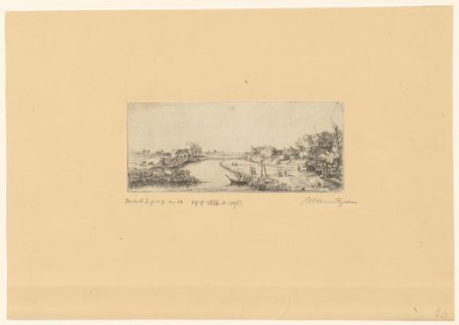 Landscape with a village along a river