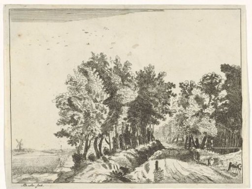 Landscape with a hut by the road