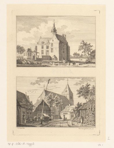 House Steens and village view at Winnekendonk, 1739