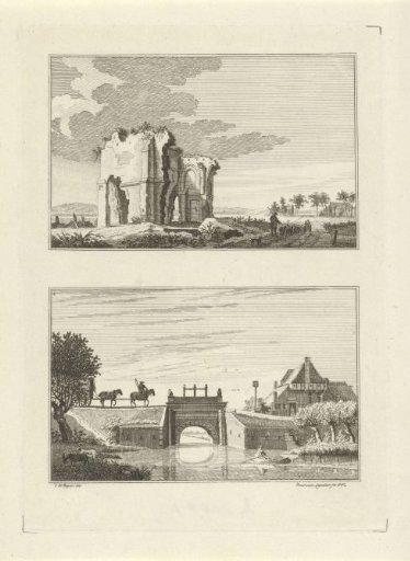 Ruin and lock outside Emmerik, 1732-1736