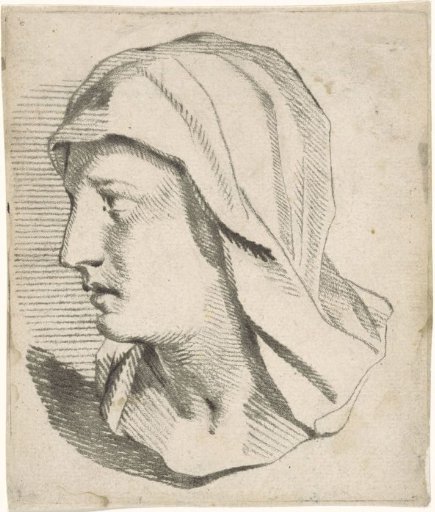 Bust of a Woman, with a Veil Hanging Over the Shoulders