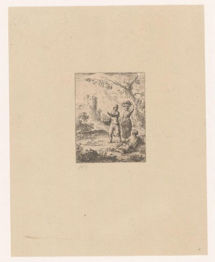 Landscape with travelers
