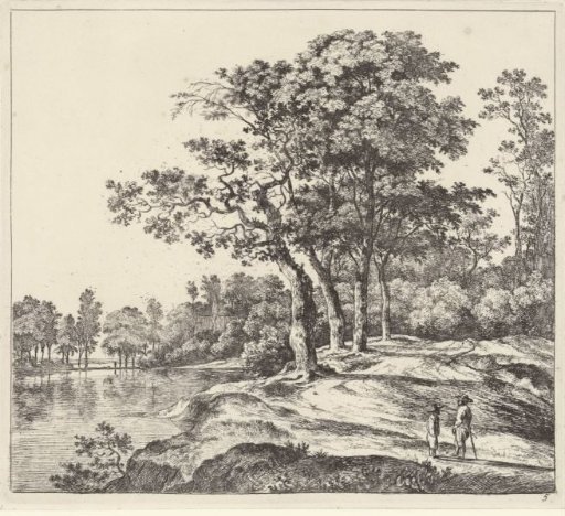 Landscape with a group of four trees