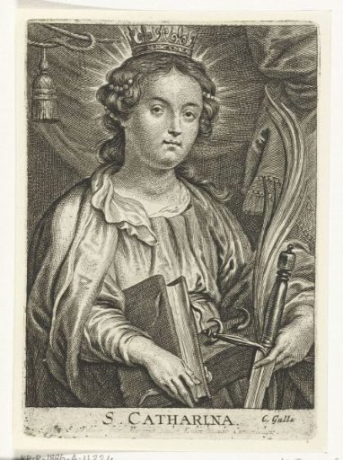 Saint Catherine of Alexandria with wheel and sword