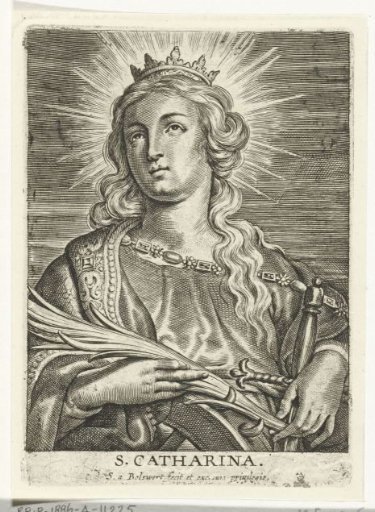 Saint Catherine of Alexandria with wheel and sword