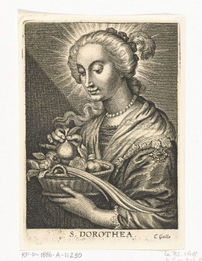 Saint Dorothy with basket of fruit and flowers