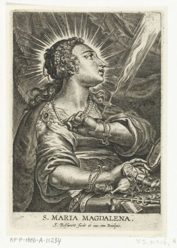 Mary Magdalene divesting herself of her riches