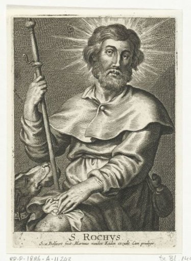 Saint Roch as a pilgrim with a plague sore