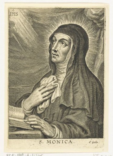 Saint Monica with IHS monogram